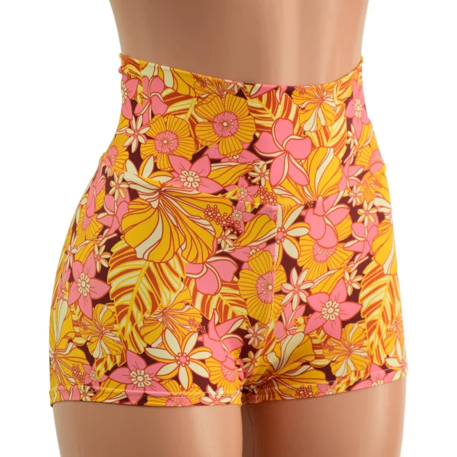bottoms Coquetry Clothing What The Floral High Waist Shorts Coquetry Clothing $32.99