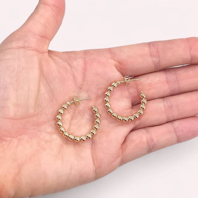accessory Dainty Gold Beaded Hoop Earrings Etsy - AshleyNicoleByJulie $20