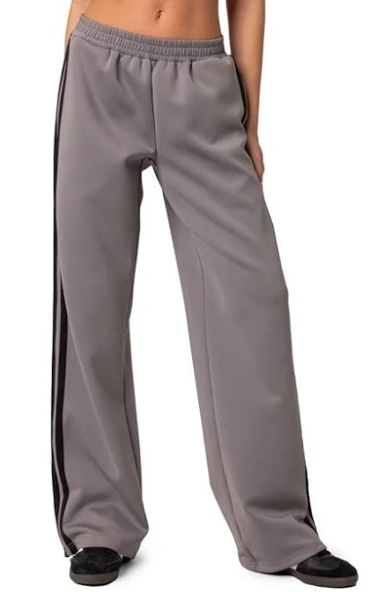 pants EDIKTED Robyn Side Stripe Track Pants in Dark-Gray at Nordstrom, Size X-Small Nordstrom $59.2