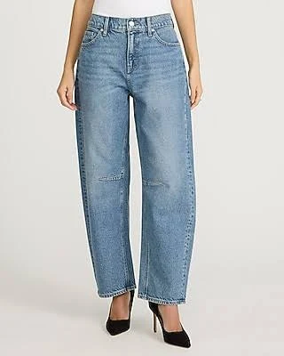 jeans Express Women's Mid Rise Barrel Jeans Express $49