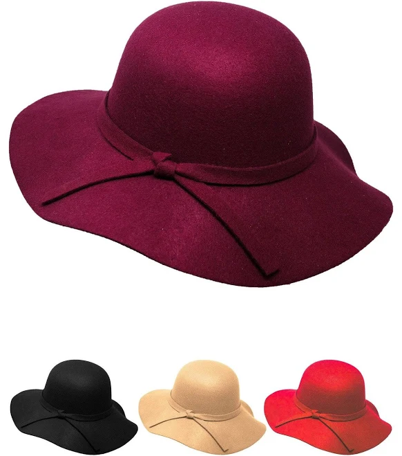 accessory Floppy Wide Brim Felt Hat Sparkle In Pink $12.99
