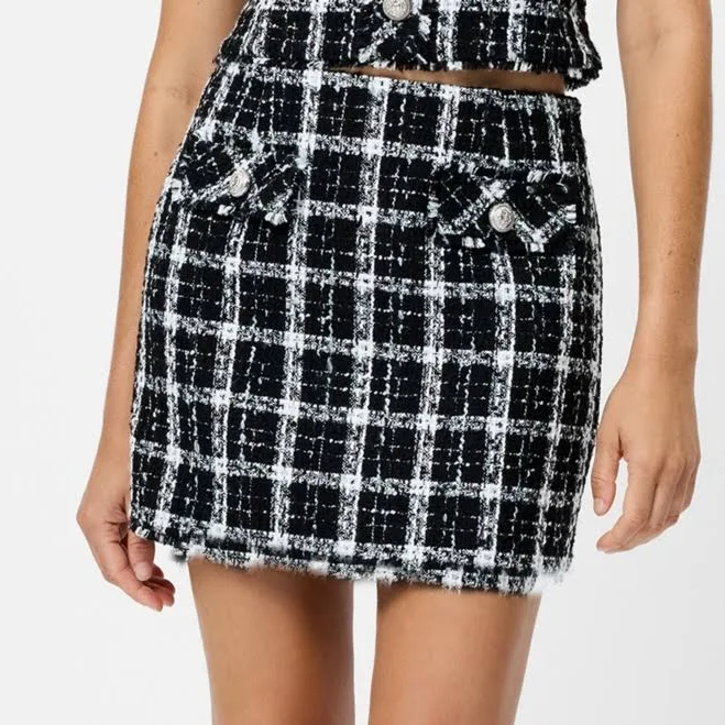 skirt French Connection Women's Windowpane Tweed Mini Skirt Macy's $35.33