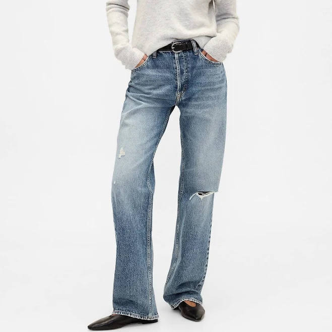 jeans Gap Women's Low Slung Relaxed Straight Jeans Gap Factory $35
