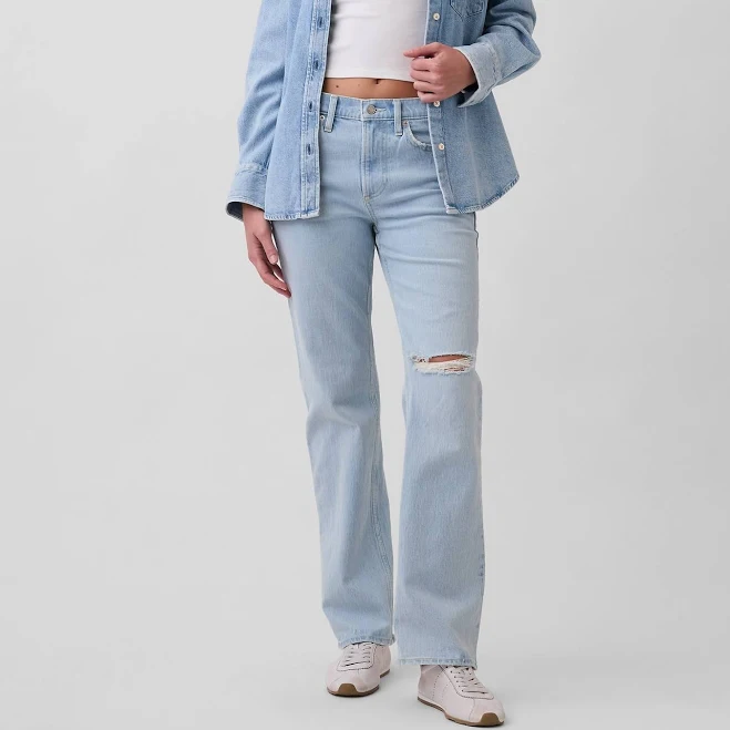 jeans Gap Women's Mid Rise Relaxed Straight Jeans Gap $44