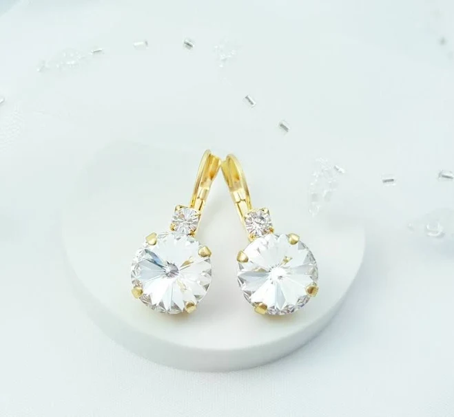accessory Gold Crystal Rhinestone Bridal Drop Earrings Etsy - Gemsicles $42.99