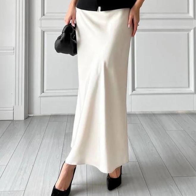 skirt Hamptons Looks Satin Maxi Skirt Etsy - EvolveUA $72.24