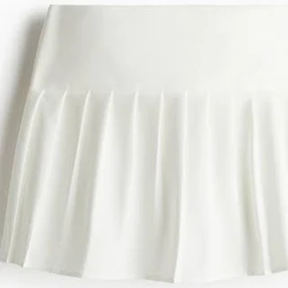 skirt Hm Pleated Mini Skirt White Women's H&M $29.99