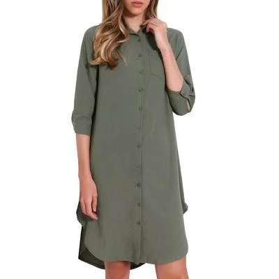 dress Inspire Chic Women's 3/4 Sleeve Collared Lightweight Button Down Shirt Dress Target $39.99