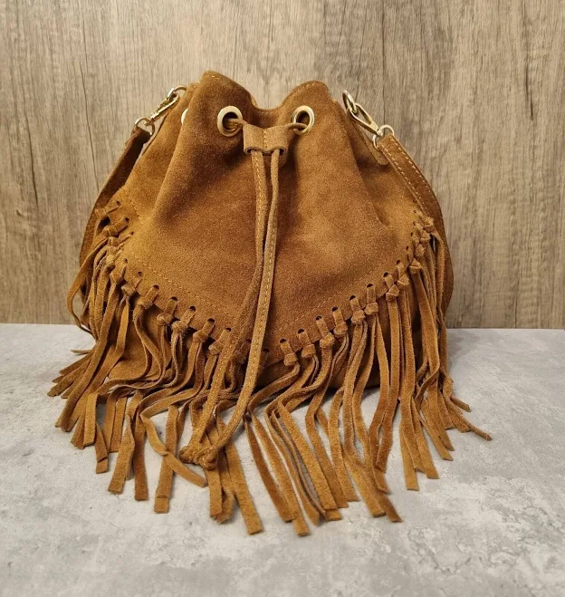 bag Italian Suede Leather Fringe Crossbody Bag Etsy - Seller $82.34