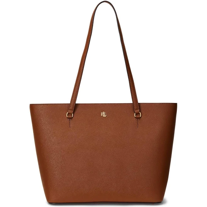 bag Lauren Ralph Lauren Crosshatch Leather Medium Karly Shopper Tote Macy's $157.5