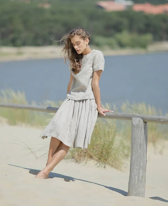 co-ord set Linen Tank Top and A-Line Skirt Etsy - LinenDi $187.57