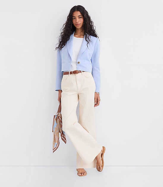 blazer Loft Women's Cropped Linen Blend Blazer LOFT $75