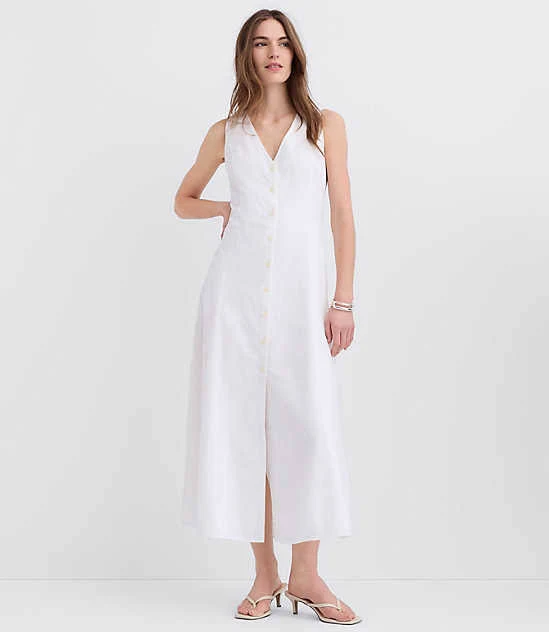 dress Loft Women's Linen Cotton Midi Dress LOFT $55