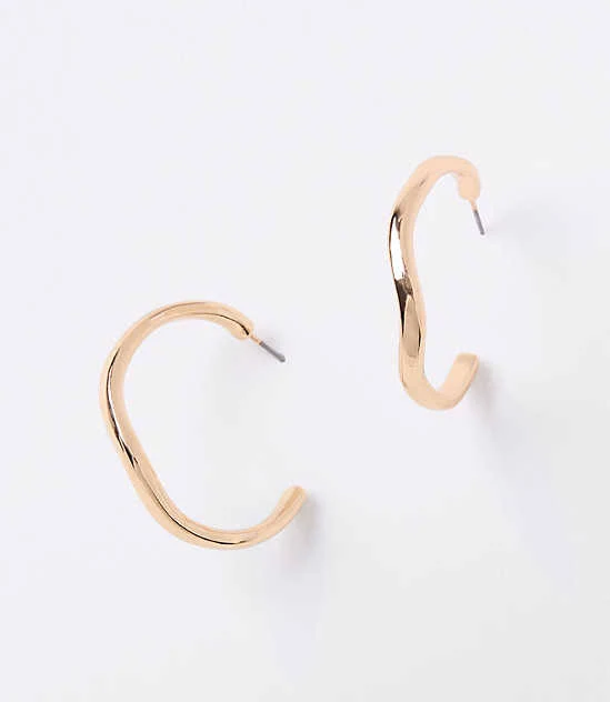 accessory Loft Women's Molded Metal Hoop Earrings LOFT $13.47