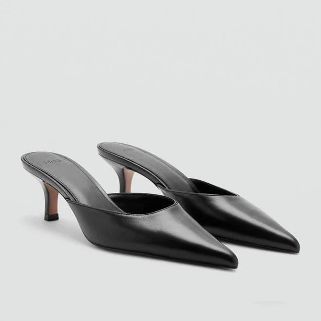 shoes MANGO Pointed-Toe Leather Heeled Shoes shop.mango.com $99.99