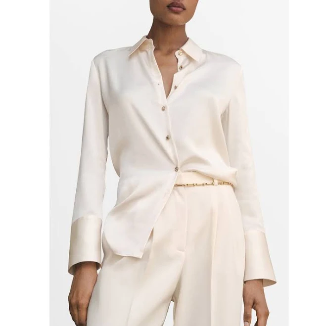 shirt MANGO Women's Satin Finish Flowy Shirt Nordstrom $59.99