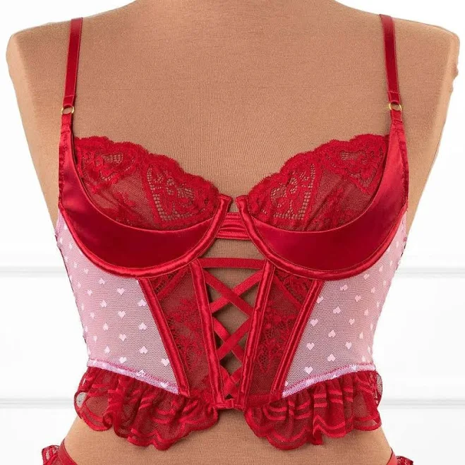 corset top Mentionables Women's Scalloped Lace Underwire Bustier Mentionables $34.95