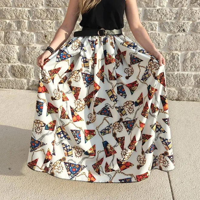 skirt Modern Geometric Maxi Skirt Etsy - ProArtistPoland $85.75