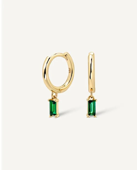 accessory Monarch Gold Emerald Dangle Earrings Monday Monarch $56