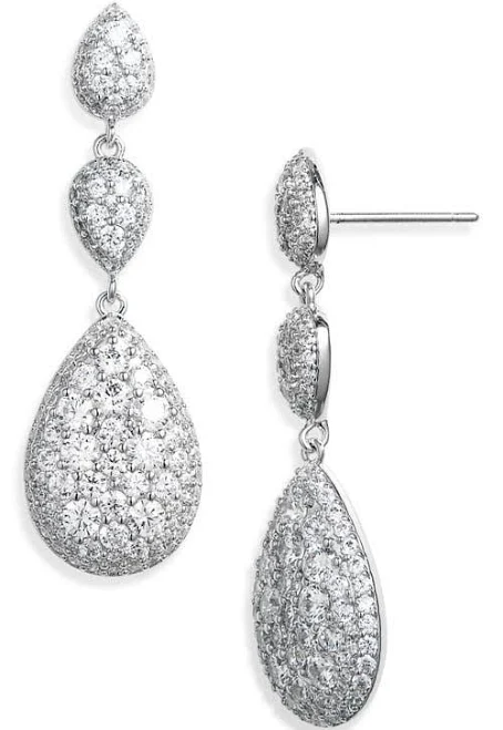 accessory Nadri Women's Crushed Pavé Triple Drop Earrings Nordstrom $98