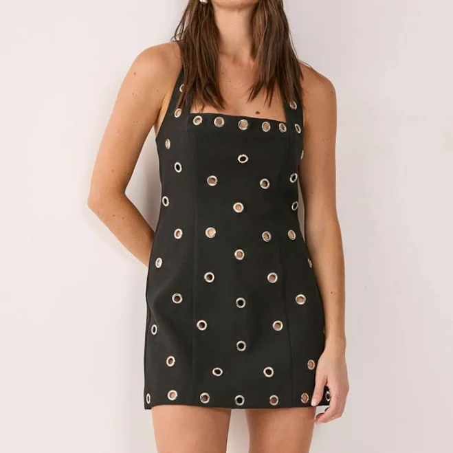 dress Nasty Gal Women's Eyelet Tailored Halter Neck Mini Dress Macy's $97.3