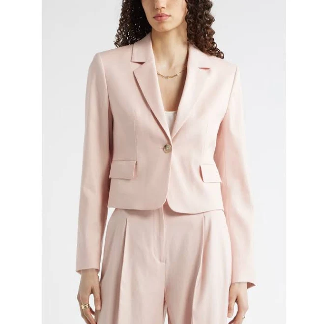 blazer Nordstrom Crop One-Button Linen Blend Blazer Nordstrom $179