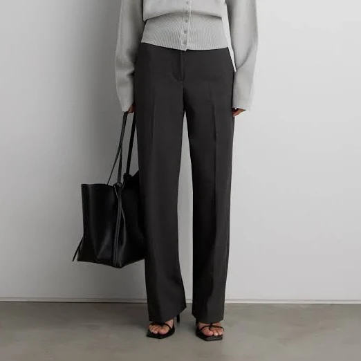 bottoms Oak +FORT Tailored High-Rise Straight Leg Pants Oak and Fort US $68