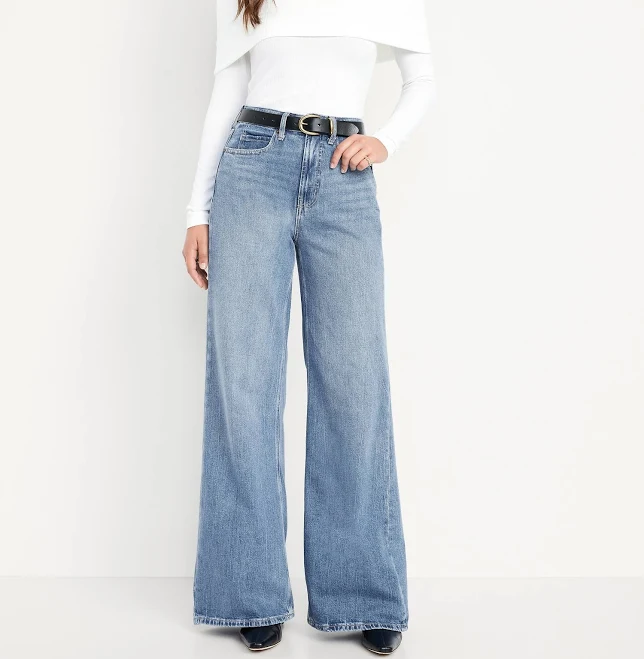 bottoms Old Navy Women's Extra High-Waisted Super Wide-Leg Jeans Old Navy $27.49