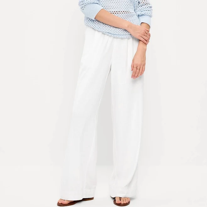 bottoms Old Navy Women's High-Waisted Linen-Blend Super Wide-Leg Pants Old Navy $19.99
