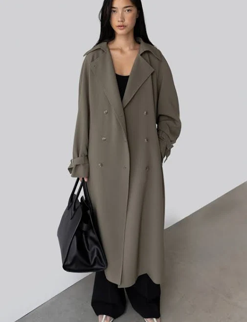 trench coat Oversized Trench Coat OAK + FORT Oak and Fort US $198