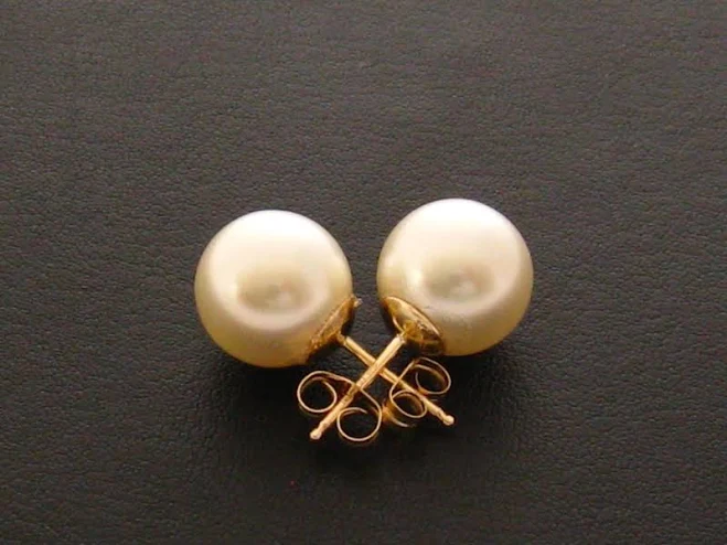 accessory Pearl Stud Earrings 10 mm Large Pearl Earrings Etsy - martywhitedesigns $24