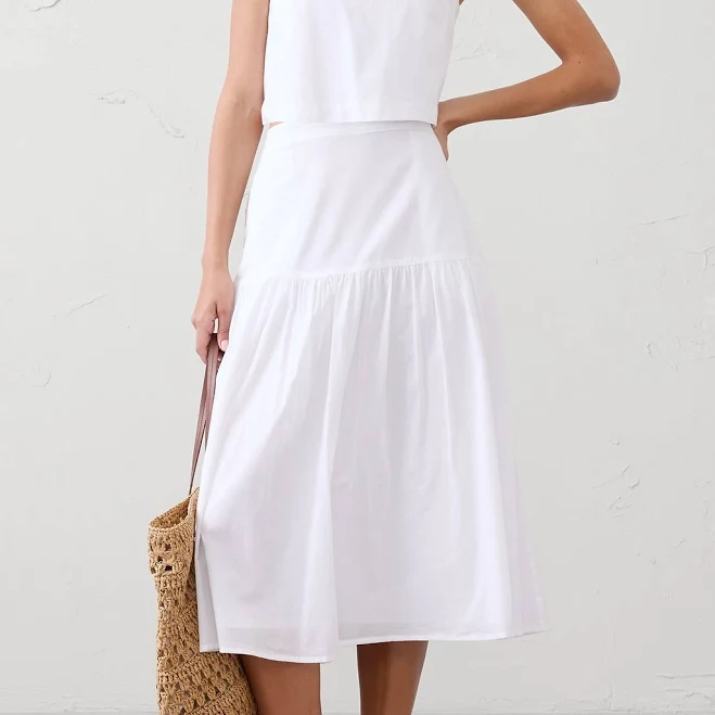 skirt Petite Size Tier Voile Midi Skirt Banana Republic Factory $72