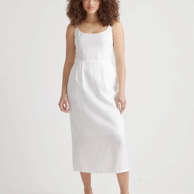 dress Quince Women's European Linen Scoop Neck Midi Dress Quince $84