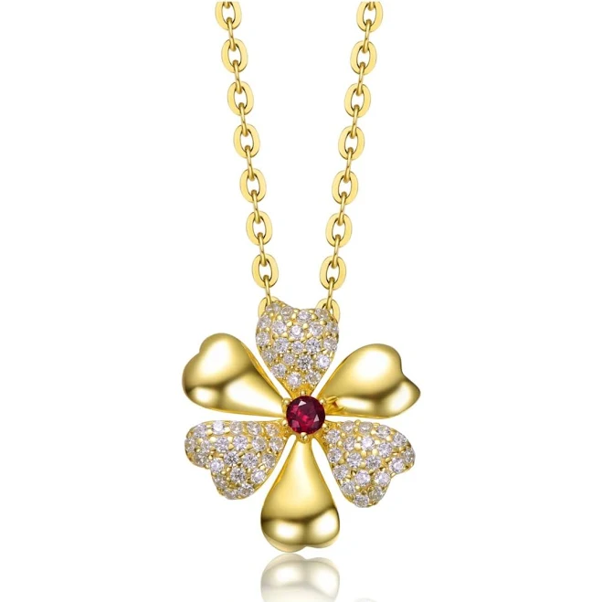 accessory Rachel Glauber 14K Gold Plated Pave Flower Pendant Necklace Macy's $27.5