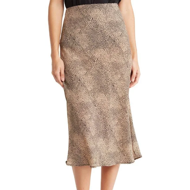 skirt Renee C Ditsy Leopard Print Midi Skirt Nordstrom Rack $29.97