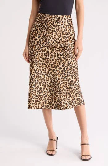 skirt Renee C Leopard Print Midi Skirt Nordstrom Rack $34.97