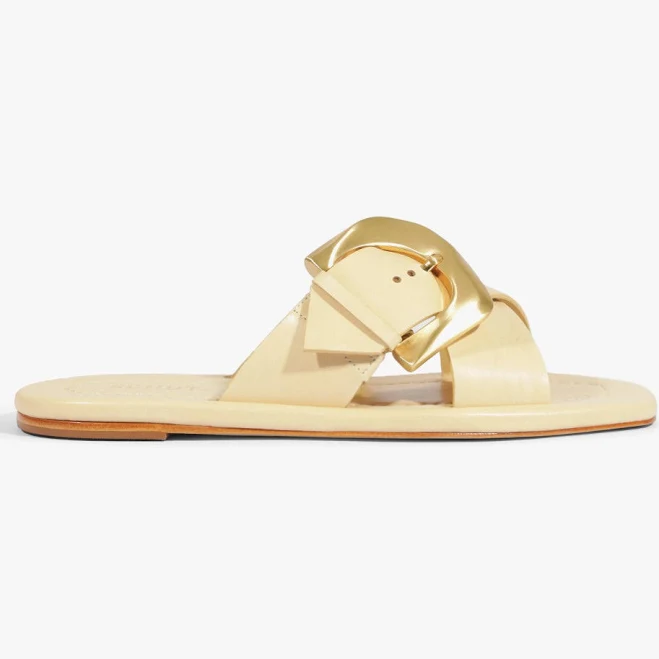 shoes Schutz Women's Lois Leather Flat Sandals Schutz $82.8