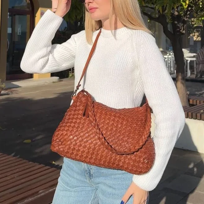 bag Soft Woven Leather Crossbody Tote Bag Woven Shoulder Cross body Leather Bag & Small Hobo Women Handbag Etsy - Seller $179