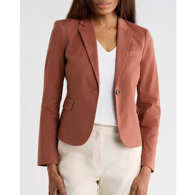 blazer Theory Shrunken Blazer in Stretch Linen-Blend Nordstrom Rack $169.97