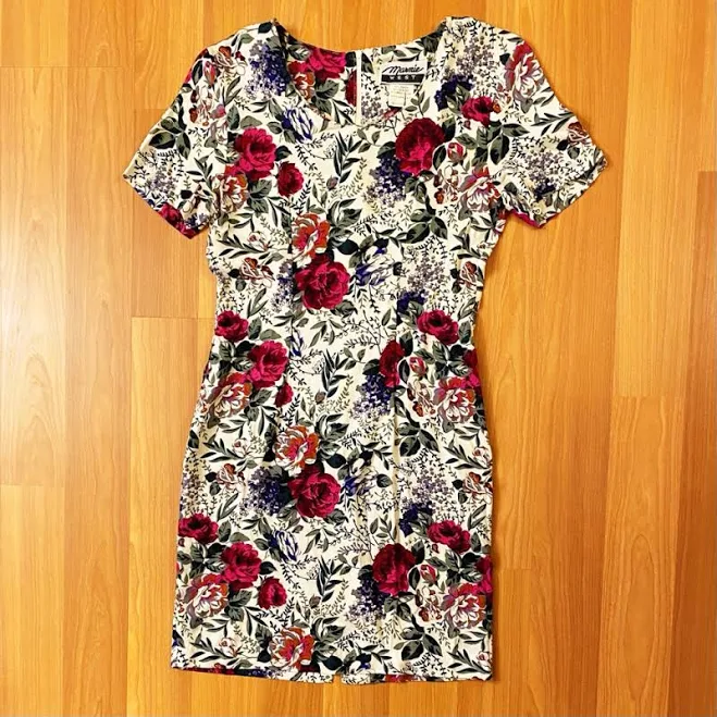 dress Vintage 90s Floral Scoop Neck Rayon Minidress Poshmark $40