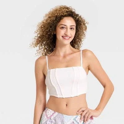 corset top Wild Fable Women's Cotton Rib Corset Bralette Target $15