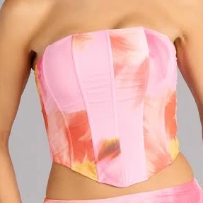 top Windsor Bloom Babe Abstract Floral Mesh Corset Top Windsor $29.9