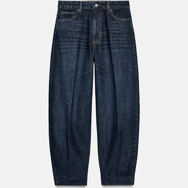 jeans Woman Zara Zw Collection High-Waist Barrel Jeans Zara USA $79.9