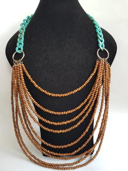 accessory Women's Boho Multi Strand Beaded Necklace Etsy - TresJoliePT $36.79