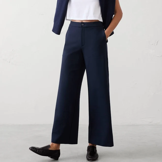 bottoms Women's High-Rise Wide-Leg Ponte Pants Banana Republic Factory $72