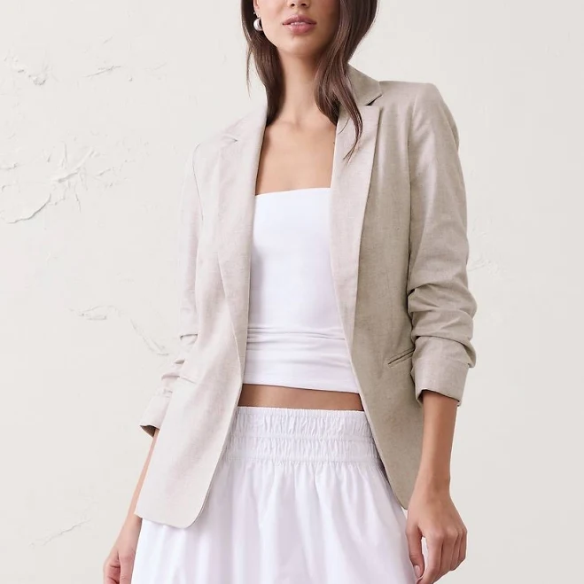 blazer Women's Linen-Blend Hayden Blazer Banana Republic Factory $120