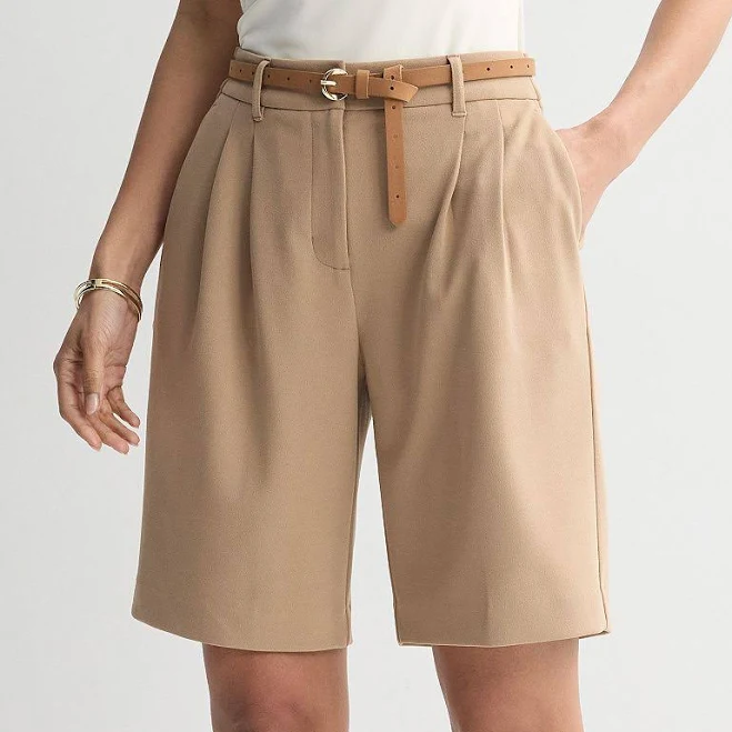 bottoms Women's Nine West Tailored Bermuda Shorts, Size: XL, Beige Kohl's $34.99