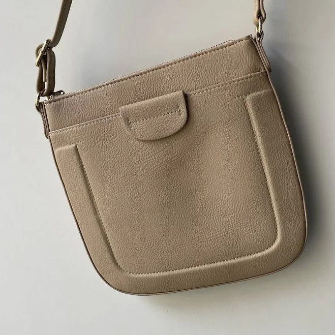 bag Women's Pebbled Leather Crossbody Zip Closure Soft Tan Handbag Nwt. eBay $24.99