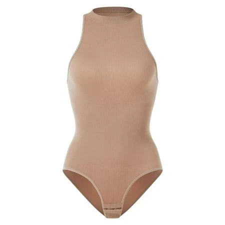 bodysuit Women's Ribbed Mock Turtleneck Bodysuit Walmart - Wyongtao Fashion Style $10.55