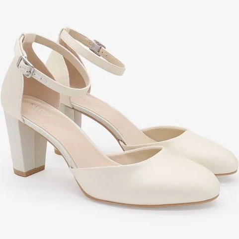 shoes Women's Satin Block Heel Wedding Shoes with Ankle Strap Kailee P. $129